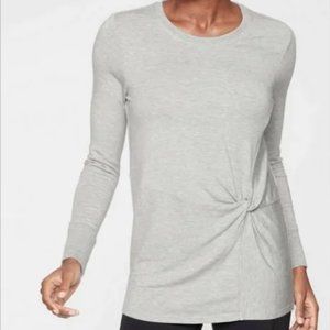 Athleta Gray Nirvana Twist Front Beyond Soft Tunic Top